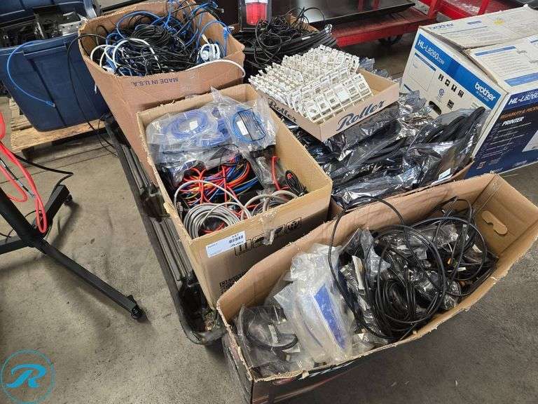 Ethernet, Power, and Data Cables with Components - Roller Auctions