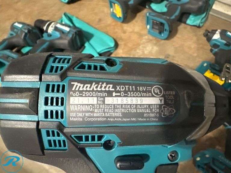 (2) Makita XDT Impact Drivers, XFD10 Drill and XFD10 Drill With Bag, 18V - Roller Auctions