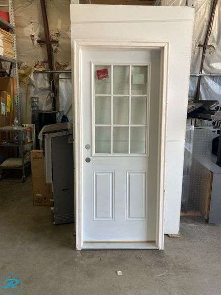 (1) New- RELIABILT 32-in x 80-in Steel Primed Front Door with Brickmould Insulating Core (total of 1) - Roller Auctions
