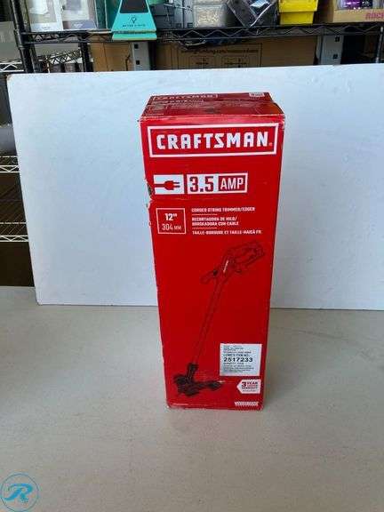 (1) new- CRAFTSMAN 12-in Straight Shaft Corded Electric String Trimmer (box has minor damage but product is perfect see photos) - Roller Auctions
