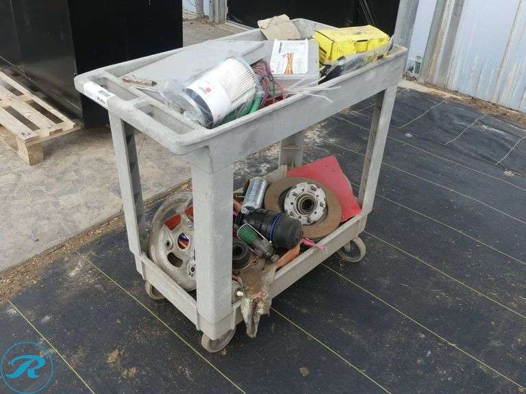 Utility Cart With Assorted Automotive Parts - Roller Auctions