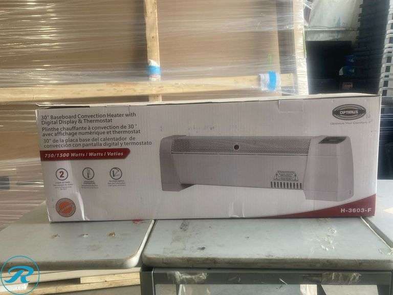 (1) New- Optimus 30" 120 volt 1500 watt Standard electric baseboard heater - Roller Auctions