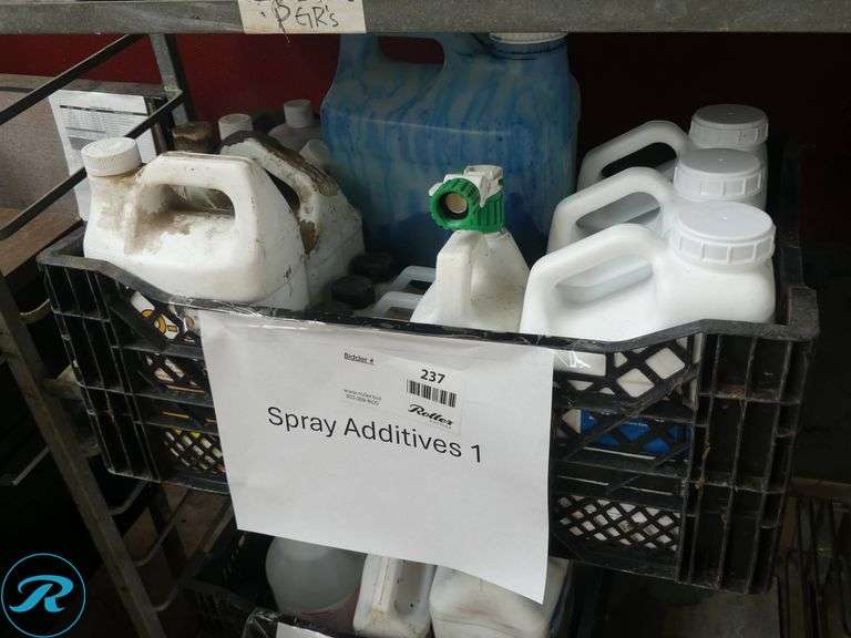 Tray of Spray Additives Including Aircover, Revive, and Mystic SPI Blue - Roller Auctions