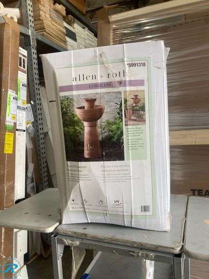 (1) Open Box- allen + roth 30-in H Plastic Tiered Outdoor Fountain Pump Included (total of 1) - Roller Auctions