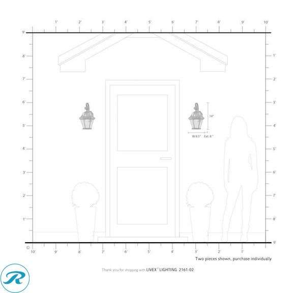 (1) New- Livex Lighting Georgetown 1 -Light 14-in H Polished Brass Hardwired Outdoor Wall Light (total of 1) - Roller Auctions