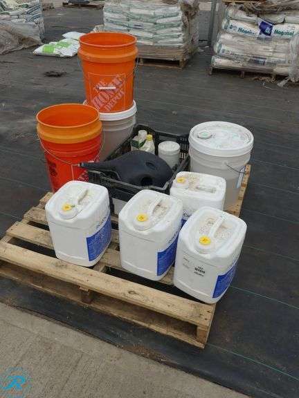 Pallet of CalOx pH and Brody Chemical Boiler Supplement Bottles - Roller Auctions