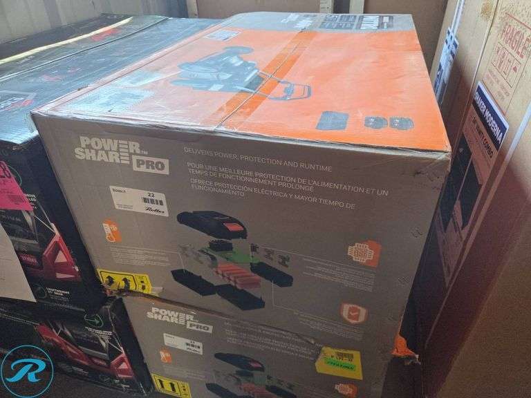 New Worx WG753 40V Cordless Lawn Mower with Power Share Pro Batteries - Roller Auctions
