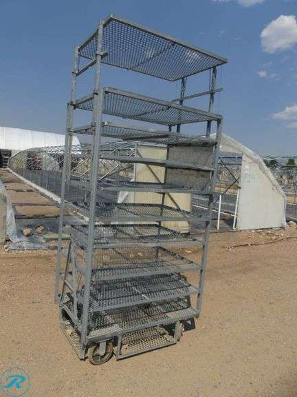 (8) Towable Multi-Tier Nursery Carts With Adjustable Height, 44″ x 32″ x 88″ or 100″ Height - Roller Auctions