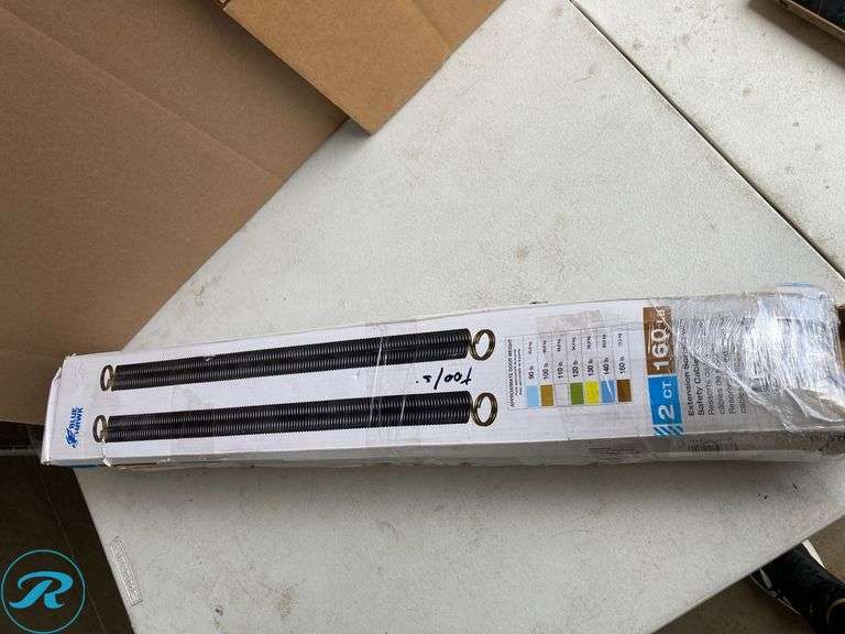 (2) New- Blue Hawk 160 lbs Garage Door Black Steel Extension spring and safety cable 2 -Pack (total of 2 (2-packs)) - Roller Auctions