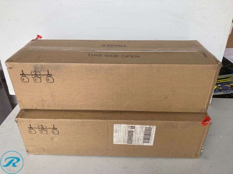 (2) New- LNC Charm 22.5-in 3 -Light Matte Black Farmhouse Vanity light bar - Roller Auctions