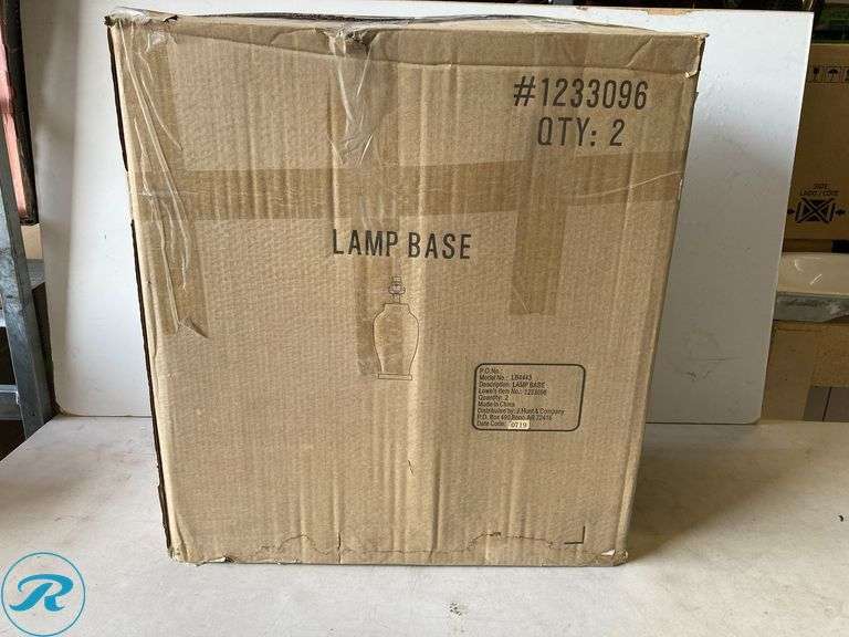 (2) New- allen + roth 21-in Water Glass Plug-in Rotary socket Glass Lamp Base (total of 2) - Roller Auctions