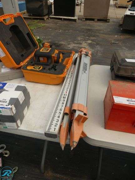 Johnson 40-6535 Self-Leveling Rotary Laser Kit with Tripod and Range Rod - Roller Auctions