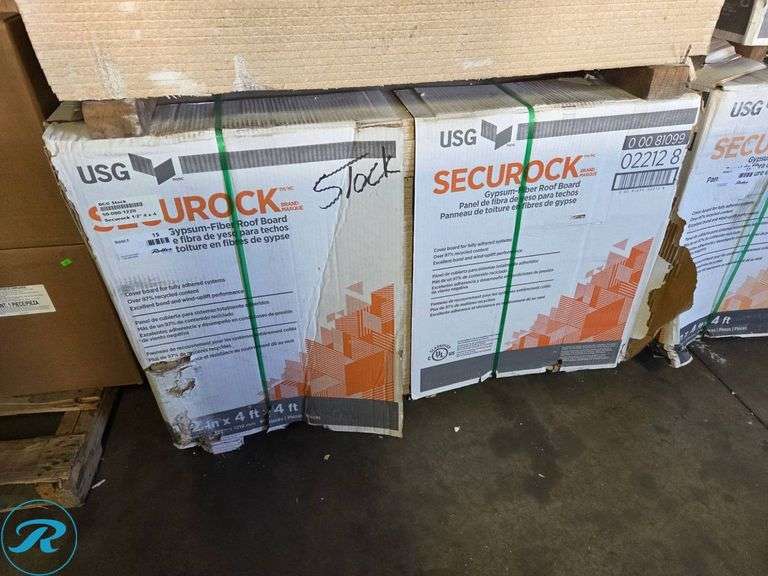 New (60) Securock Gypsum-Fiber Roof Boards, 1/2 inch, 4×4