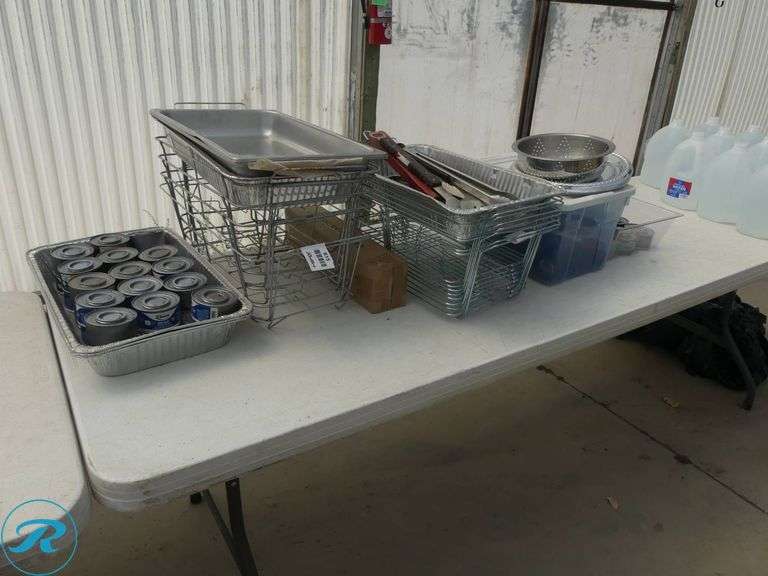 Catering Aluminum Trays, Wire Racks, Utensils, and Canned Heat - Roller Auctions