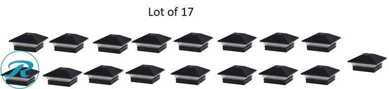 (17) New - RELIABILT Solar 4-in x 4-in Black LED Outdoor Post cap light (total of 17) - Roller Auctions