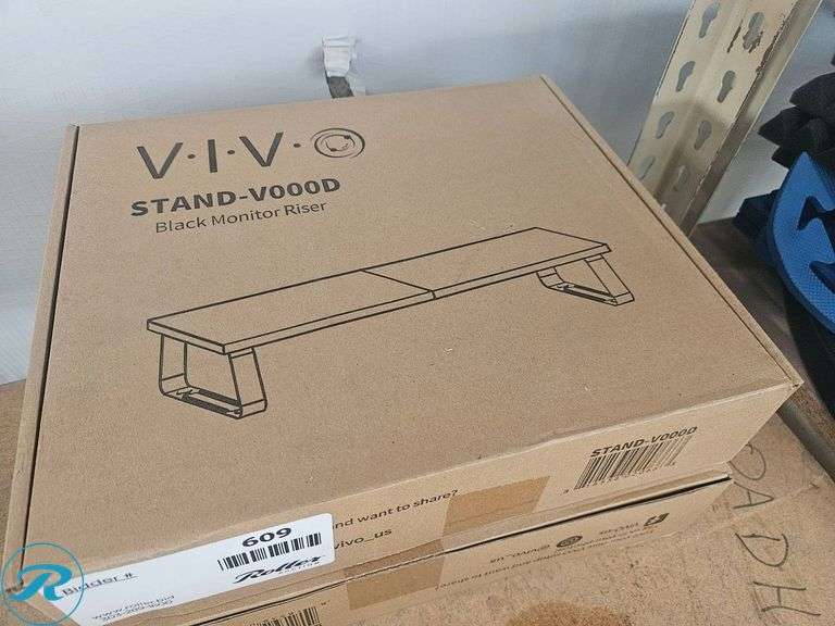 (2) VIVO STAND-V000D Black Monitor Risers in Original Packaging - Roller Auctions