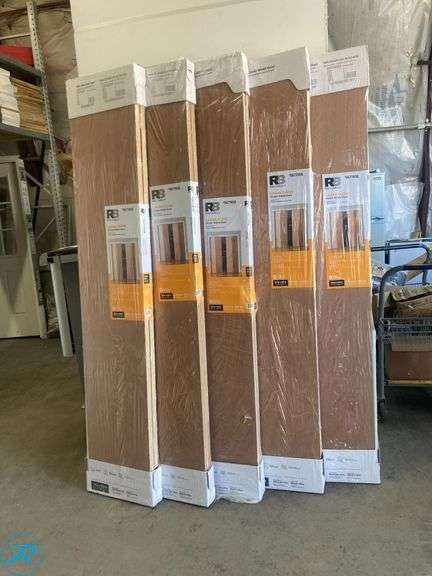 (5) New- RELIABILT 30-in x 80-in Unfinished Flush Textured Hollow core Unfinished Lauan Wood Closet Bifold Door ( Hardware Included ) (Total of 5 Doors) - Roller Auctions