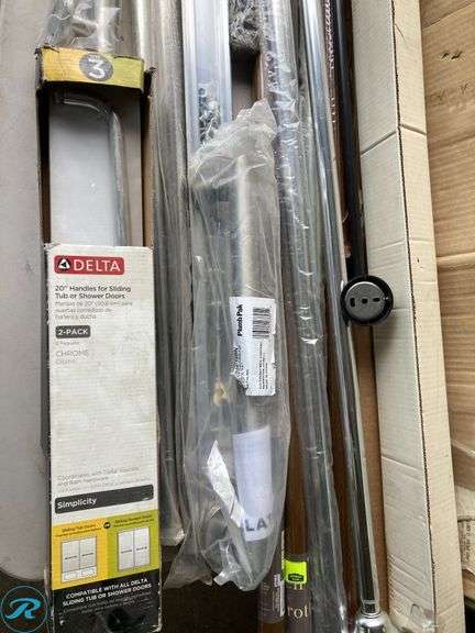 (50) New- Assorted home Supply (door handles, curtain rods, closet hardware) (more than 50 items ) (see photos) - Roller Auctions