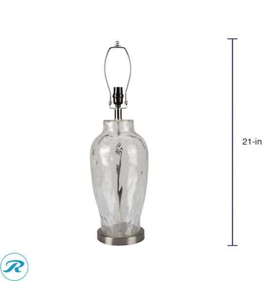 (2) New- allen + roth 21-in Water Glass Plug-in Rotary socket Glass Lamp Base (total of 2) - Roller Auctions