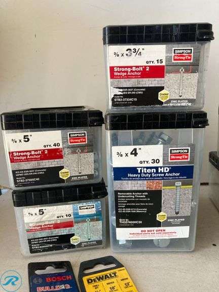 (14) New- Assorted Lot of wedge anchors and drill bits all different sizes (see photos approx 14 items) - Roller Auctions