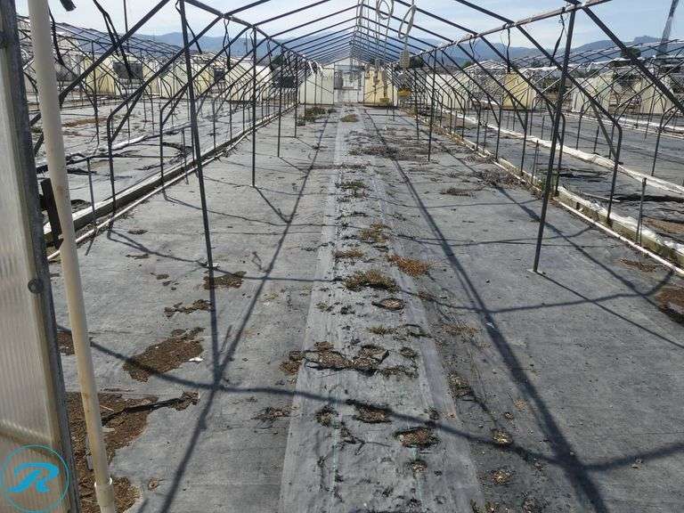 (2) Tunnel Hoop House Frames, 95′ x 17′, With Front and Rear Doors, 60″ x 76″ - Roller Auctions