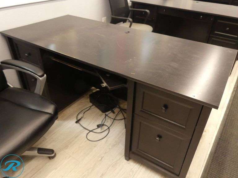 (2) Double Pedestal Desks With Office Chairs - Roller Auctions