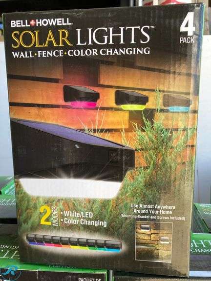 (10) New- BELL + HOWELL 4 -Pack BELL+HOWELL Color Changing 10 -Lumens 2 -Watt Black Solar LED Outdoor Path Light (total of 10) - Roller Auctions