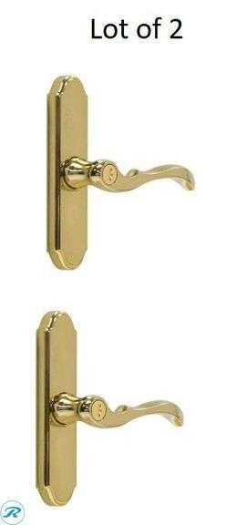 (2) New- LARSON Gold Lockable Storm door Replacement Handleset (Total of 2) - Roller Auctions