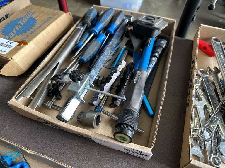 Tray of Assorted Park Tool Bicycle Repair and Maintenance Tools