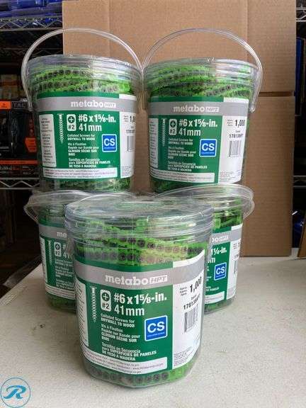 (5) New- Metabo HPT #6 x 1-5/8-in Collated Bugle Coarse Thread Drywall Screws (total of 5) - Roller Auctions
