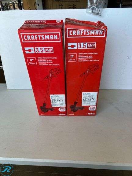 (2) new- CRAFTSMAN 12-in Straight Shaft Corded Electric String Trimmer (box has minor damage but product is perfect see photos) - Roller Auctions