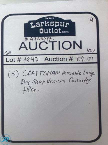 (5) New- CRAFTSMAN Reusable Large Dry Shop Vacuum Cartridge filter - Roller Auctions