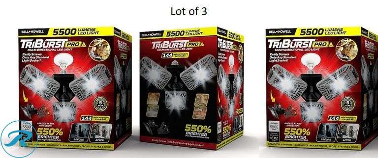 (3) New- BELL + HOWELL 5500 -Lumens LED Plug-in Ceiling-mounted Work Light (Total of 3) - Roller Auctions