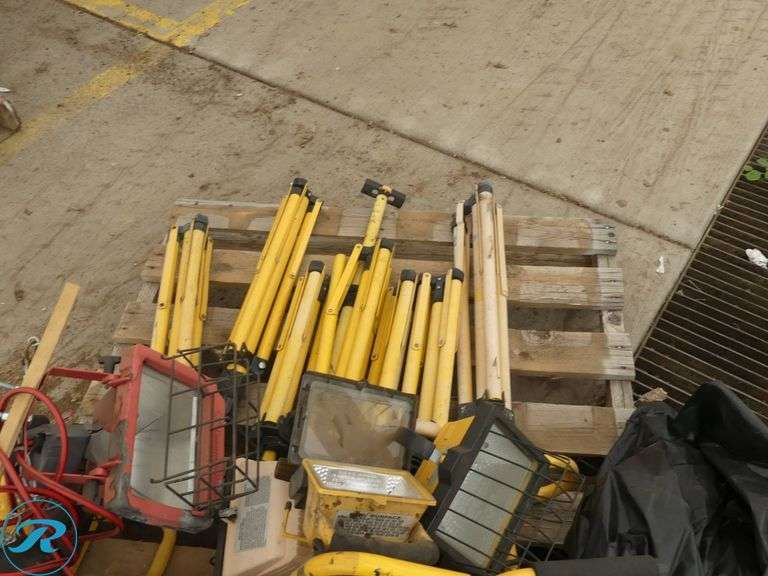 (2) Pallets of Portable Work Lights with Stands - Roller Auctions