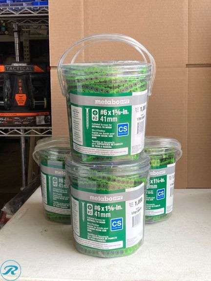 (5) New- Metabo HPT #6 x 1-5/8-in Collated Bugle Coarse Thread Drywall Screws (total of 5) - Roller Auctions