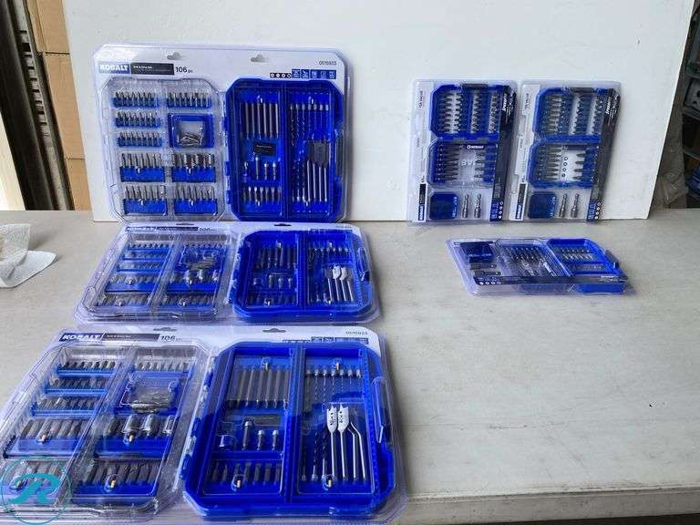 (6) New- (3) Kobalt Screwdriver bit set 65 pc (3) Kobalt Screwdriver bit set 106 pc - Roller Auctions