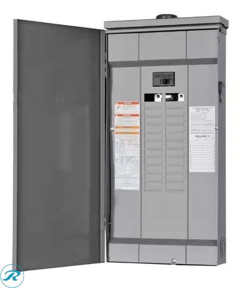 (1) New out of box- Homeline 125 Amp 24-Space 48-Circuit Outdoor Main Breaker Plug-On Neutral Load Center (some minor scratches/See Photos) (Total of 1) - Roller Auctions