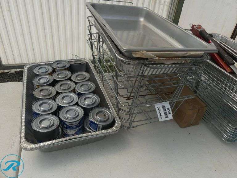 Catering Aluminum Trays, Wire Racks, Utensils, and Canned Heat - Roller Auctions