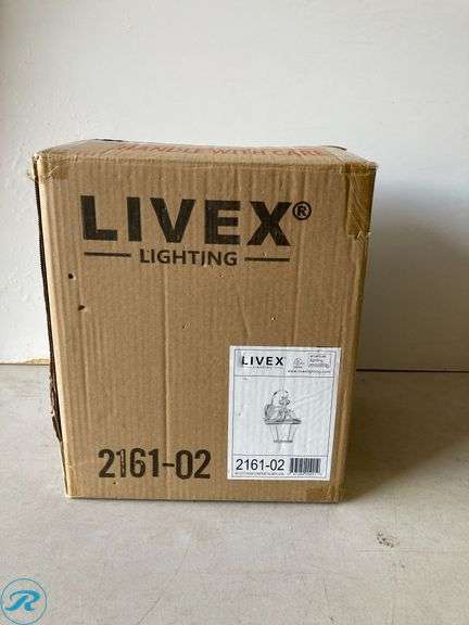 (1) New- Livex Lighting Georgetown 1 -Light 14-in H Polished Brass Hardwired Outdoor Wall Light (total of 1) - Roller Auctions