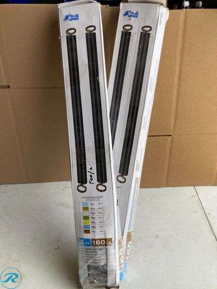 (2) New- Blue Hawk 160 lbs Garage Door Black Steel Extension spring and safety cable 2 -Pack (total of 2 (2-packs)) - Roller Auctions