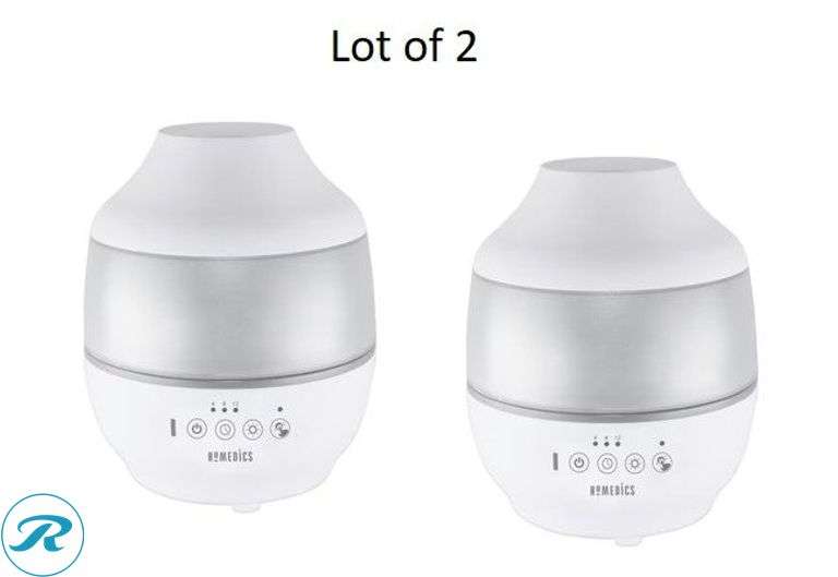 (2) New- HOMEDICS TotalComfort 0.5-Gallon Tabletop Cool mist Humidifier (For Rooms Up To 330-sq ft ) White (total of 2) - Roller Auctions