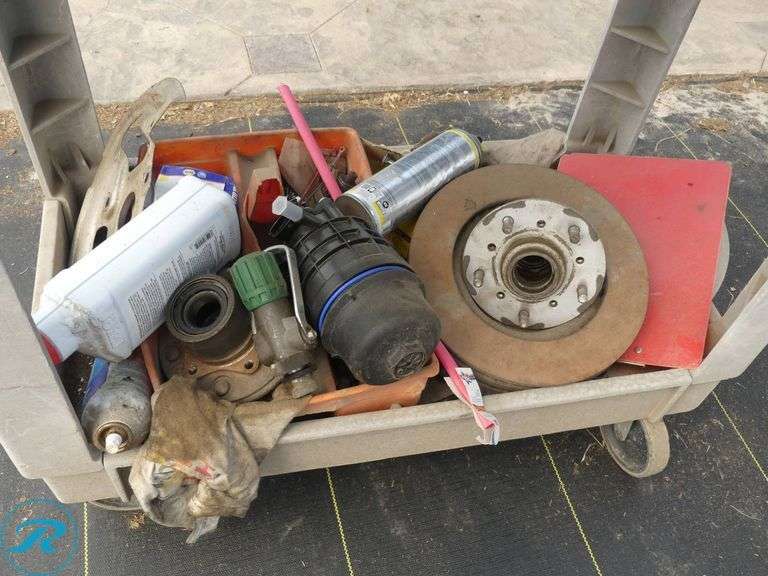 Utility Cart With Assorted Automotive Parts - Roller Auctions