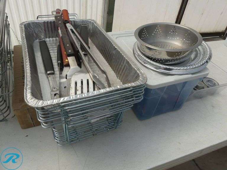 Catering Aluminum Trays, Wire Racks, Utensils, and Canned Heat - Roller Auctions