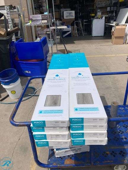 (8) New- Pergo DuraCraft +WetProtect English Isle Oak 20-mil x 7-1/2-in W x 47-in L Waterproof Luxury Vinyl Plank Flooring ( 17.43-sq ft Carton ) (total of 139.44 Sq ft Total) - Roller Auctions