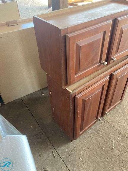 (2) Cabinets (1) wall cabinet 30" x 15" x 12" (has some stains and minor damage (1) wall 30" x 24" x 12 (has some minor damage and Stains SEE PHOTOS) - Roller Auctions