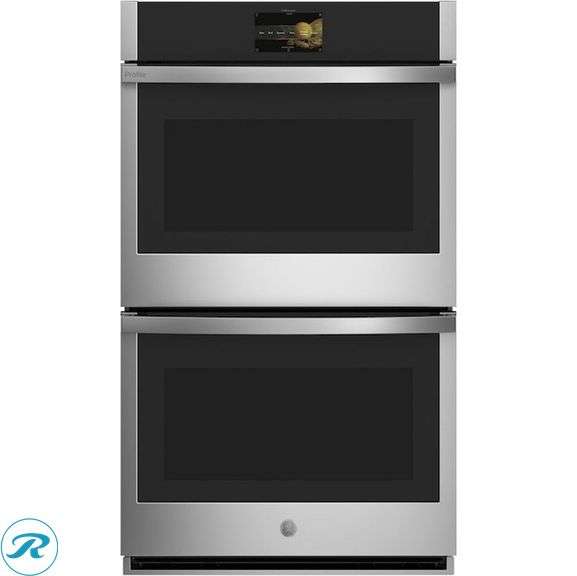 (1) New Open Box- GE Profile 30 inch Smart Compatible Double Electric Wall Oven with Air Fry Self + Steam Cleaning ( Stainless Steel ) - Roller Auctions