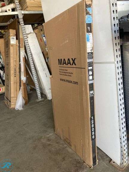 (1) New- MAAX Aura Brushed Nickel 55-in to 59-in W x 57-in H Semi-Frameless Bypass Sliding Bathtub Door (total of 1) - Roller Auctions