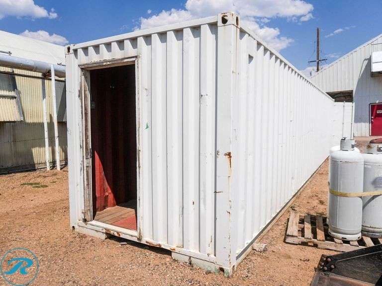 40' Steel Storage Container, 8' Wide, Built-in Electrical With Lighting, Entrance Door - Roller Auctions