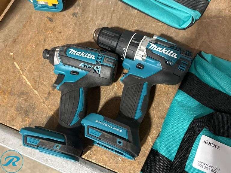 Makita XDT11 Impact Driver and XPH12 Drill with Bag, 18V - Roller Auctions