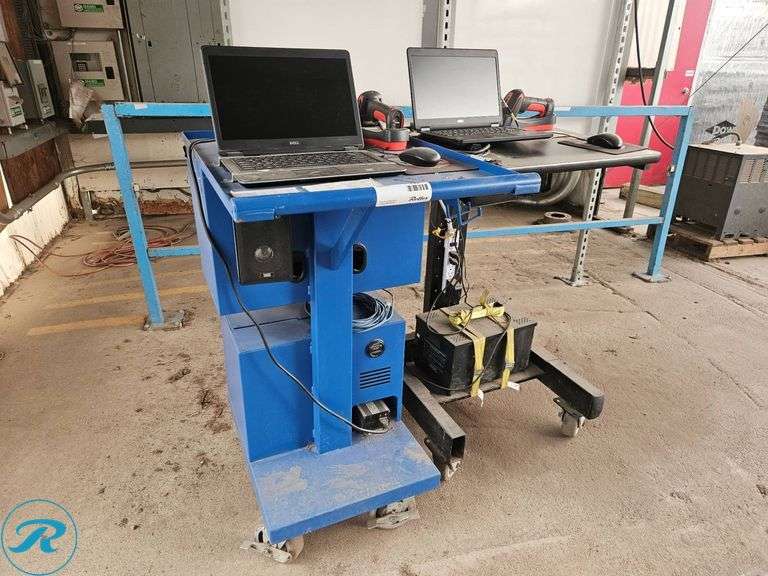 Dual Dell Latitude Laptops with Honeywell Barcode Scanners on Mobile Workstation - Roller Auctions